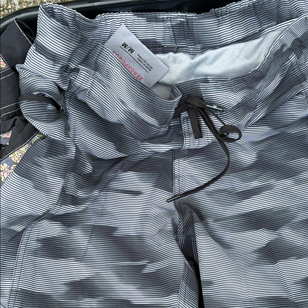 Aeropostale Black and Gray Board Shorts with Urban Camo Design